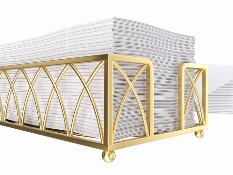 Tovaglioli di carta a mano con supporto Modello 3D