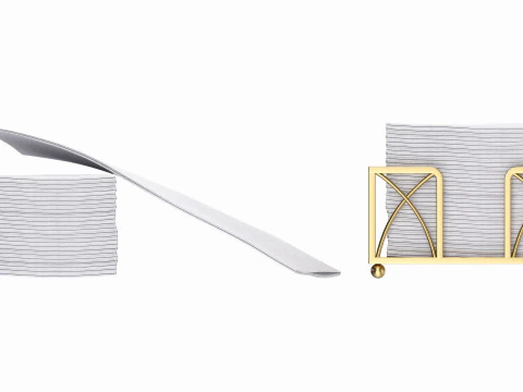 Tovaglioli di carta a mano con supporto Modello 3D