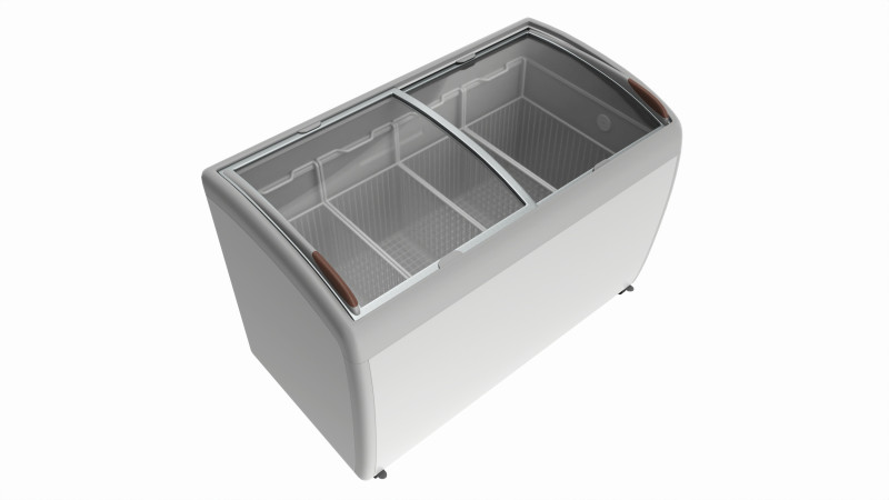 Ice cream freezer with curved glass doors Model 3D .c4d .max .obj .3ds .fbx .stl .blend 