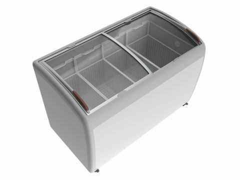Ice cream freezer with curved glass doors Model 3D