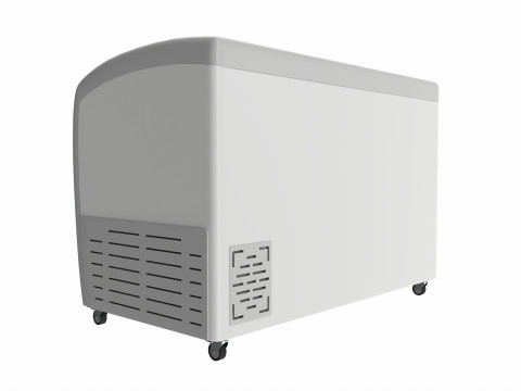 Ice cream freezer with curved glass doors Model 3D