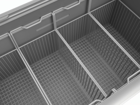 Ice cream freezer with curved glass doors Model 3D