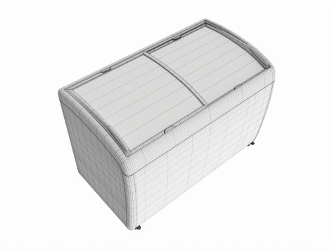 Ice cream freezer with curved glass doors Model 3D