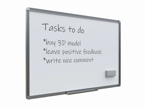 Pizarra blanca magn&eacute;tica de borrado en seco Modelo 3D