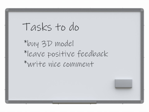 Magnetic dry erase white board Modèle 3D