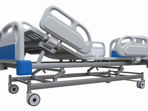 Medical Adjustable Five Functions Hospital Bed 3D 모델