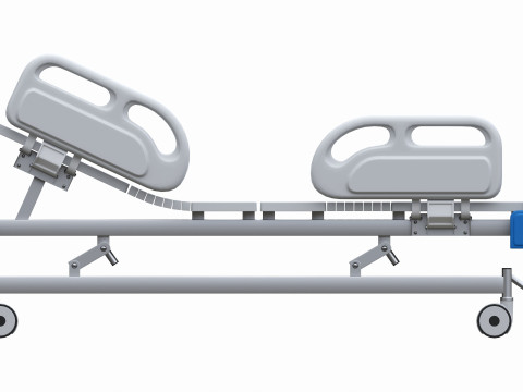 Medical Adjustable Five Functions Hospital Bed 3D 모델