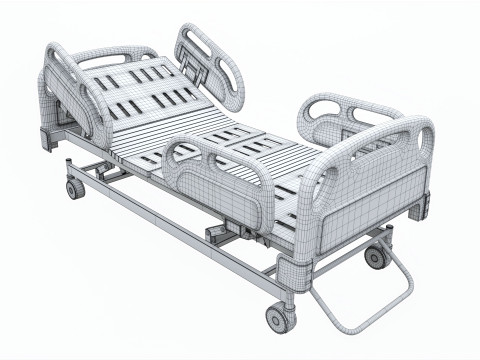 Medical Adjustable Five Functions Hospital Bed 3D 모델