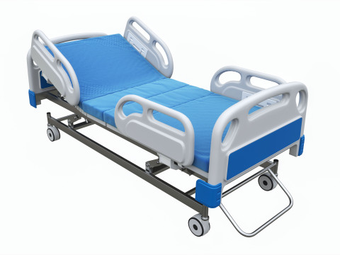 Medical Adjustable Five Functions Hospital Bed with Matress 3D Model