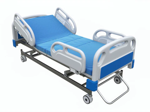 Tempat Tidur Rumah Sakit Lima Fungsi Medis yang Dapat Disesuaikan dengan Kasur Model 3D