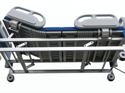Medical Adjustable Five Functions Hospital Bed with Matress 3D Model
