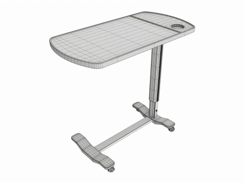 Medical Mobile Food Over Bed Table 3D Model