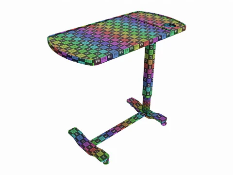 Medical Mobile Food Over Bed Table 3D Model