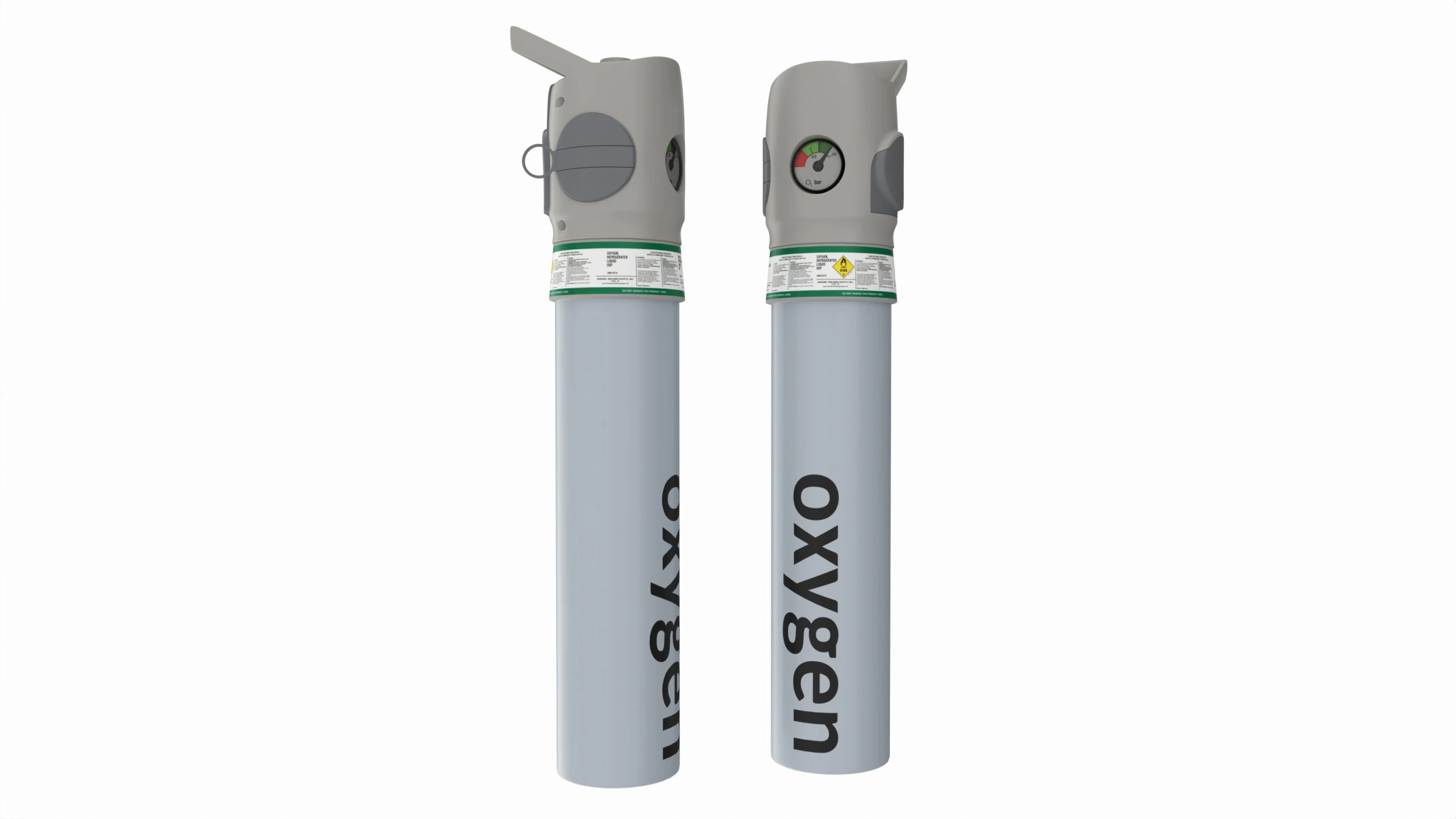 Medical oxygen cylinder 3D Model .c4d .max .obj .3ds .fbx .stl .blend 