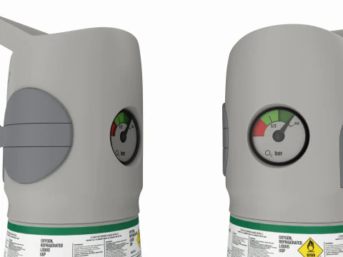 Medical oxygen cylinder 3D Model