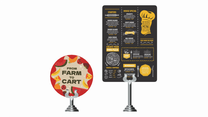 Menu number sign display stand set 3D Model .c4d .max .obj .3ds .fbx .stl .blend 