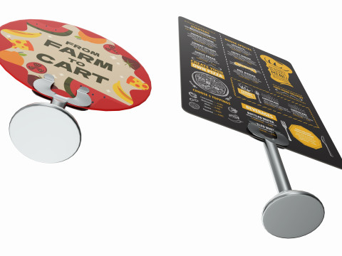 Menu number sign display stand set 3D Model