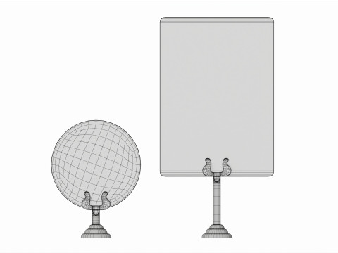 Menu number sign display stand set 3D Model