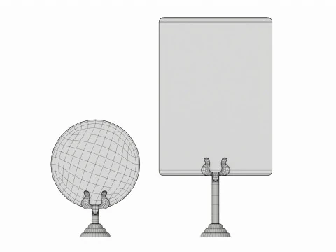 Menu number sign display stand set 3D Model