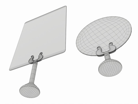 Menu number sign display stand set 3D Model