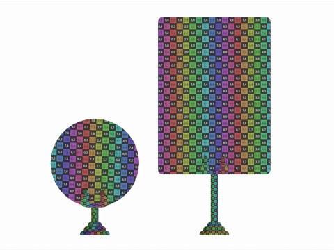Menu number sign display stand set 3D Model