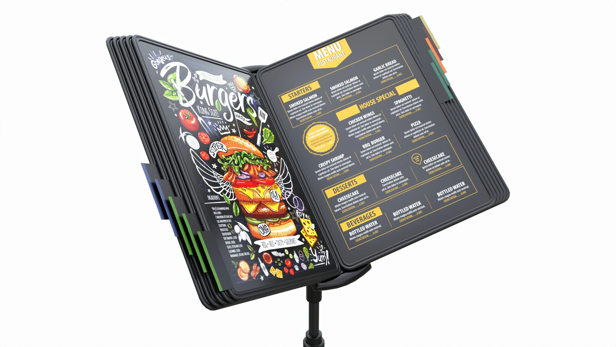 Menus File Flip Organizer on Stand 3D Model .c4d .max .obj .3ds .fbx .stl .blend 