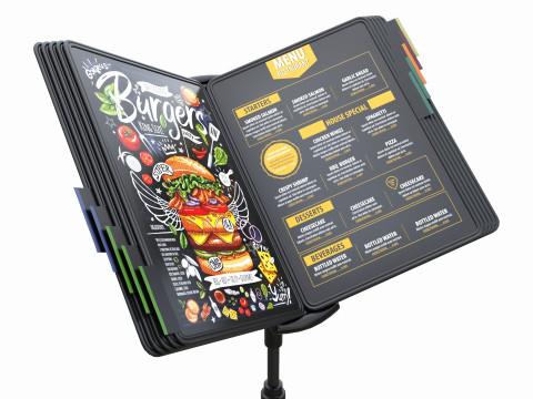 Menus File Flip Organizer on Stand 3D Model
