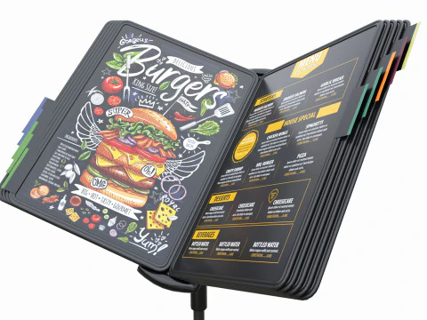 Menus File Flip Organizer on Stand 3D Model