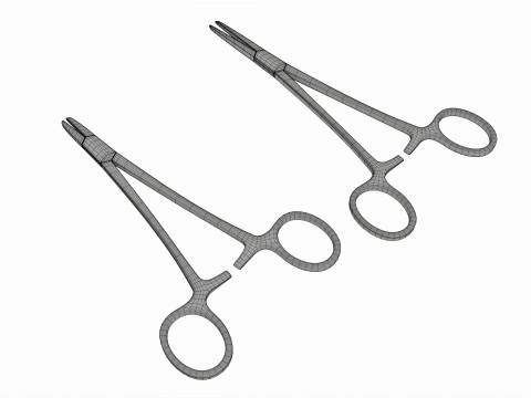 Needle Holder Surgical Instrument Set 3D 모델