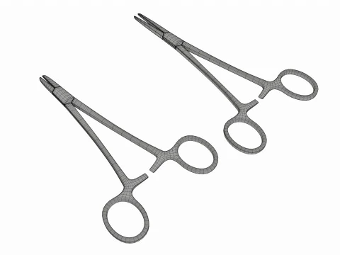 Needle Holder Surgical Instrument Set 3D Model