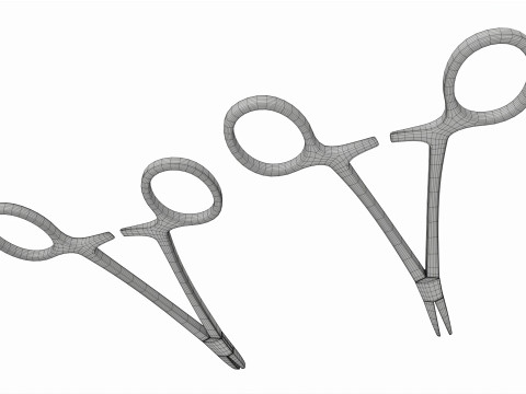 Needle Holder Surgical Instrument Set 3D 모델