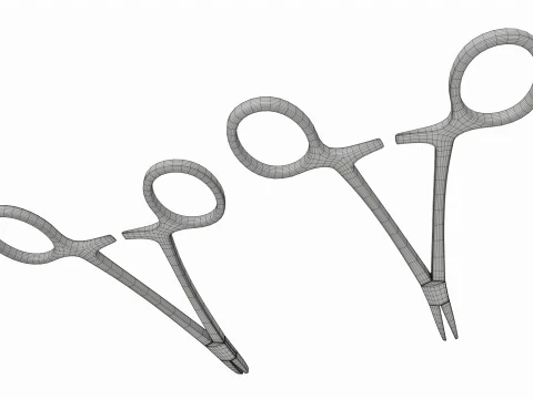 Needle Holder Surgical Instrument Set 3D Model