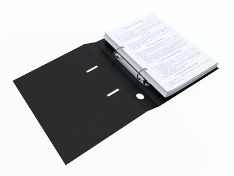 Office document binder mockup 01 open Modelo 3D