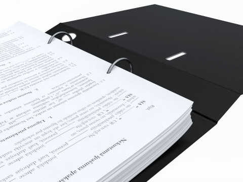 Office document binder mockup 01 open Model 3D