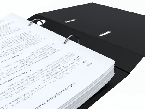 Office document binder mockup 01 open 3D Model