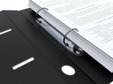 Office document binder mockup 01 open Model 3D