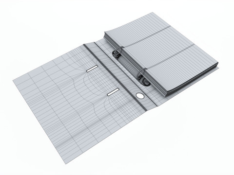Office document binder mockup 01 open Model 3D