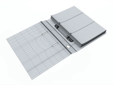 Office document binder mockup 01 open 3D Model
