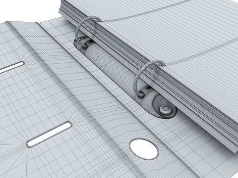 Office document binder mockup 01 open Model 3D