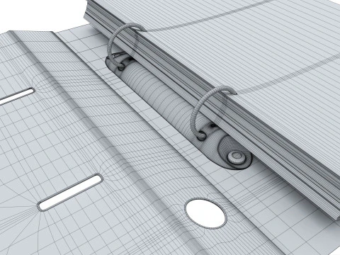 Office document binder mockup 01 open 3D Model