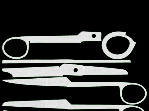 Operating Scissors Surgical Instrument 3D Model