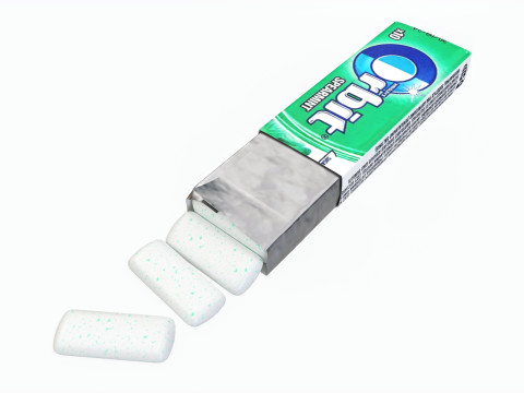 Pack Chewing Gum Orbit Opened 3D Model