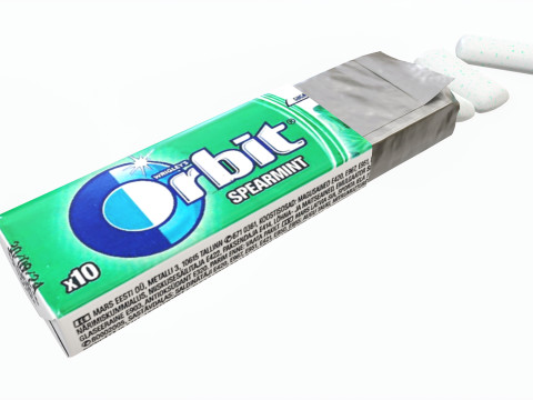 Pack Chewing Gum Orbit Opened Model 3D