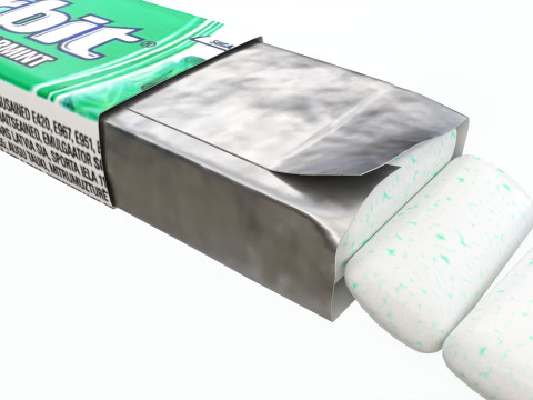 Pack Chewing Gum Orbit Opened Model 3D