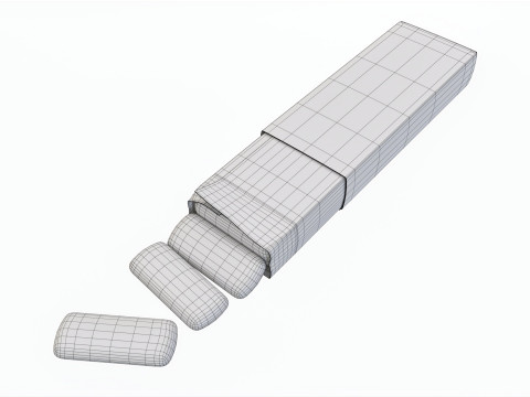 Pack Chewing Gum Orbit Opened Model 3D