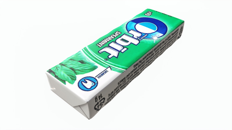 Pack Of Chewing Gum Orbit 01 Model 3D .c4d .max .obj .3ds .fbx .stl .blend 