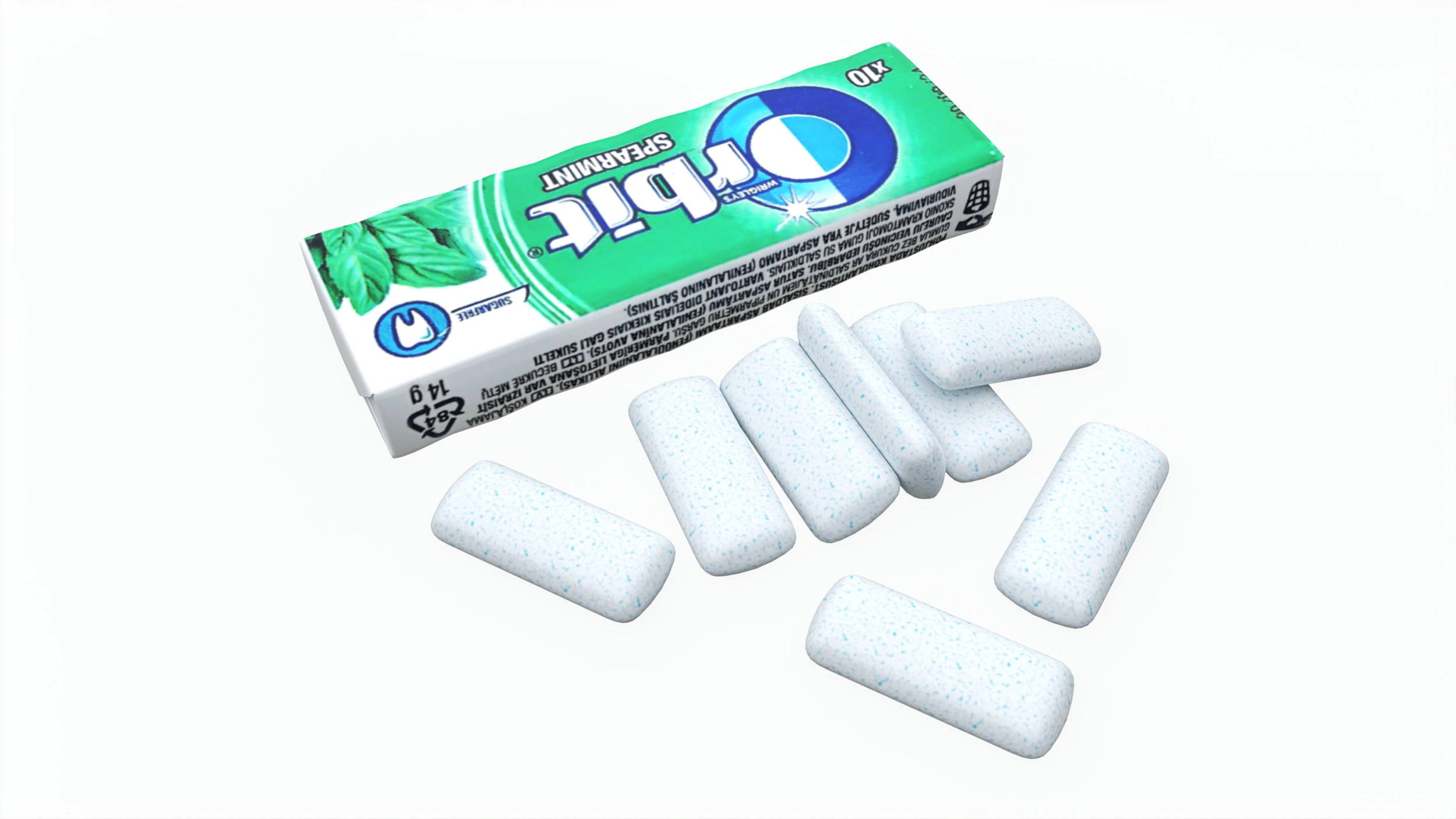Pack Of Chewing Gum Orbit 02 3D Model .c4d .max .obj .3ds .fbx .stl .blend 
