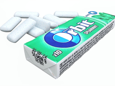 Pack Of Chewing Gum Orbit 02 3Dモデル