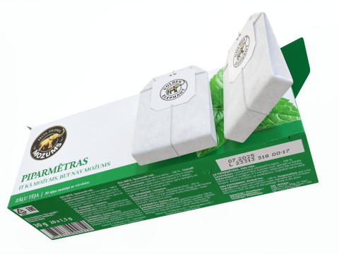 Peppermint Tea Paper Box Opened With Tea Bags Modelo 3D