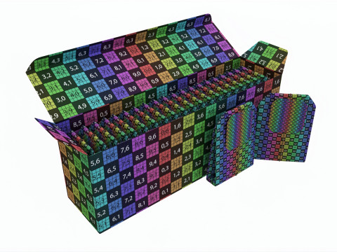 Peppermint Tea Paper Box Opened With Tea Bags Modelo 3D